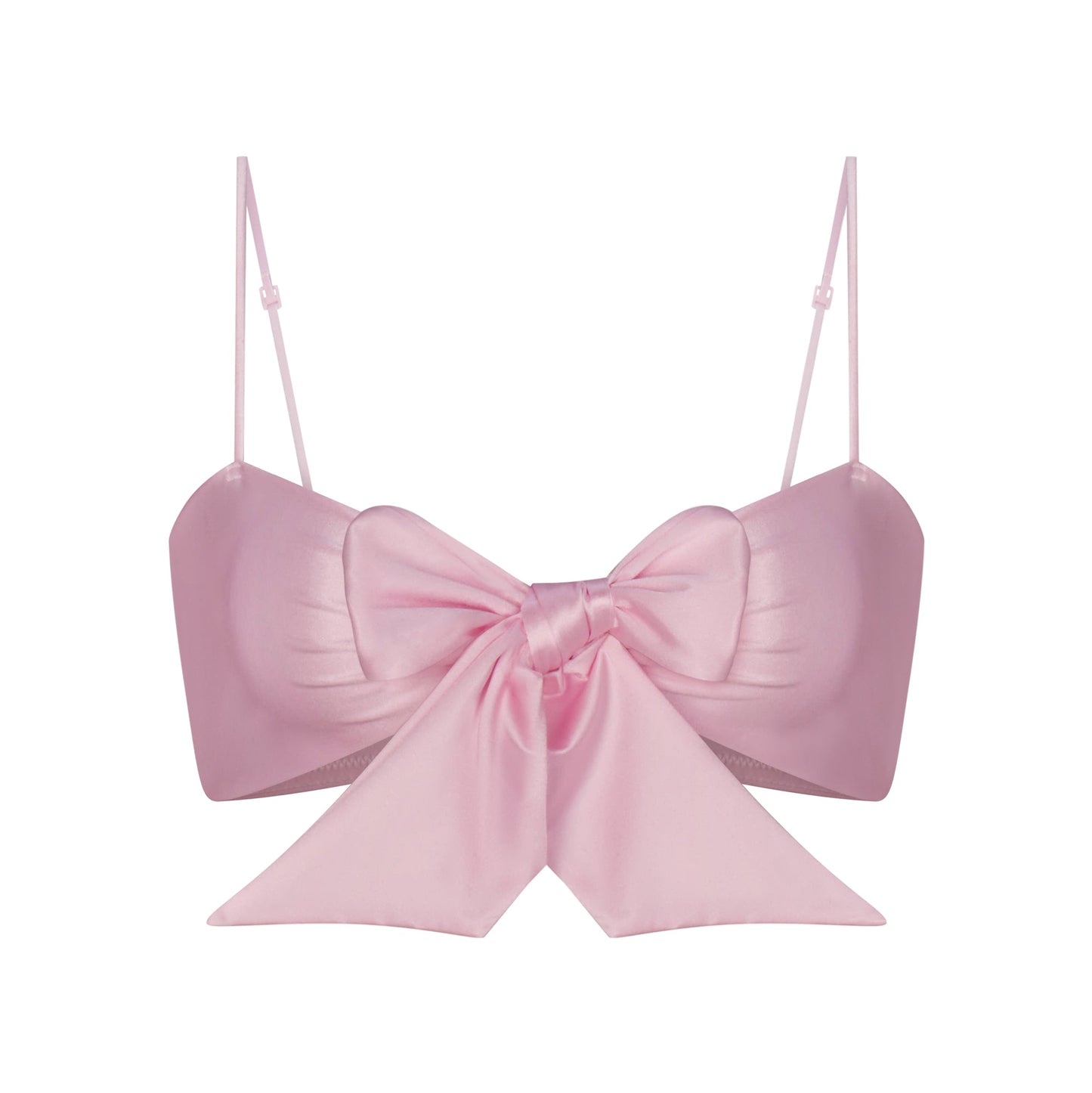 STRETCH SATIN TIE FRONT BRALETTE | HALITE