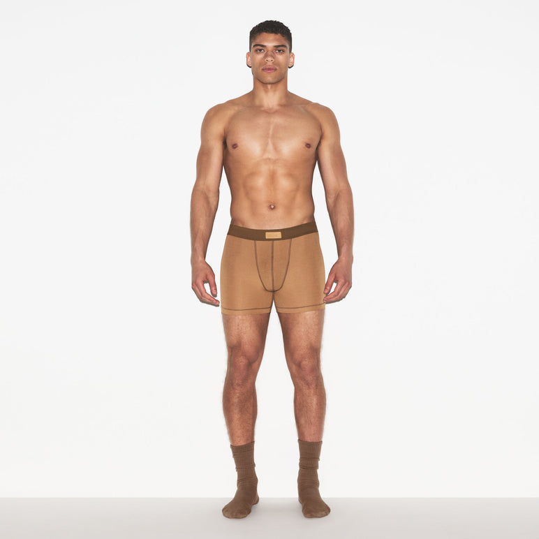 SKIMS COTTON MENS 3" BOXER BRIEF 3-PACK | RUSSET MULTI