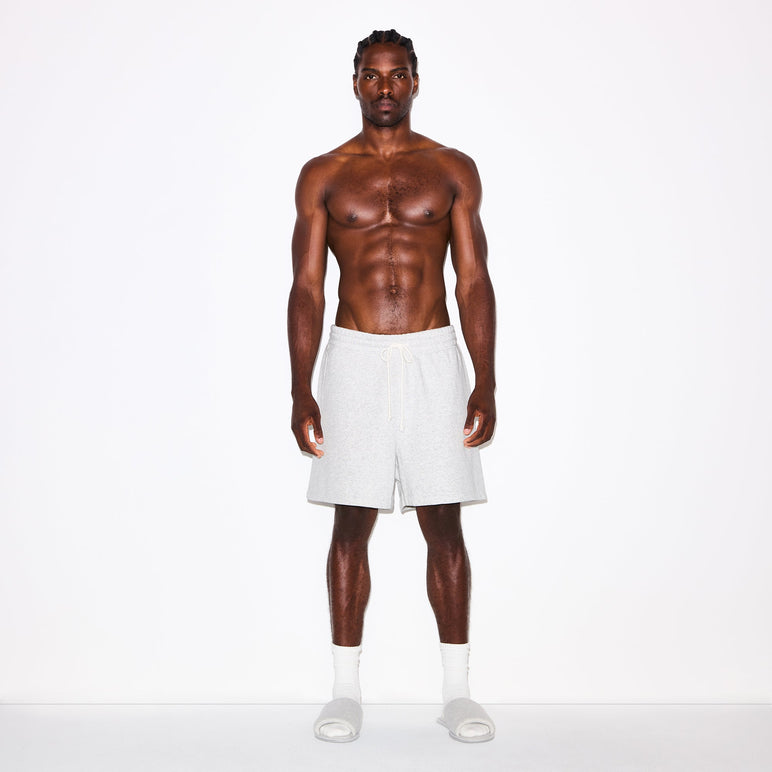 FLEECE LOUNGE MENS RELAXED SHORT | LIGHT HEATHER GREY