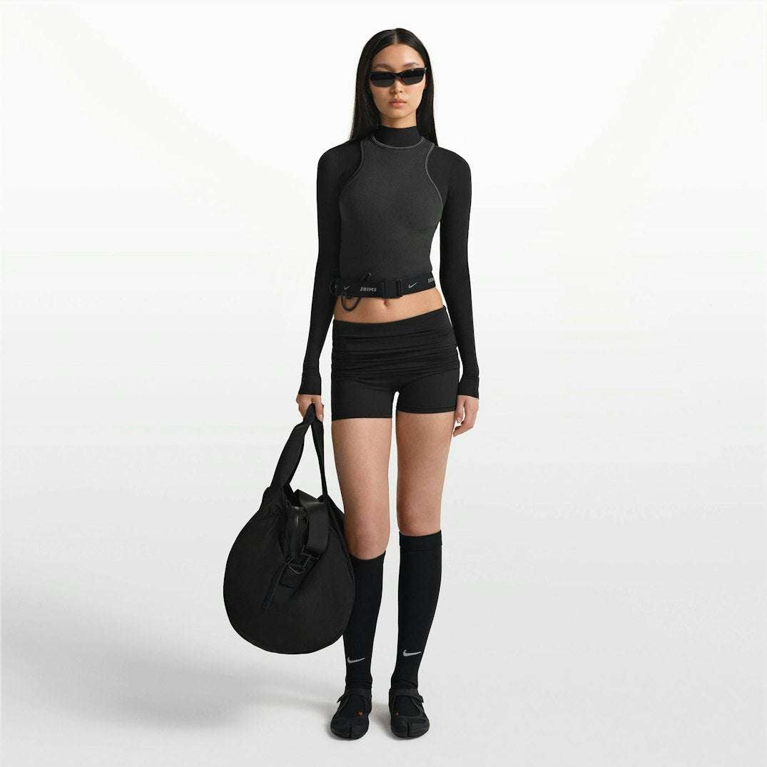 NikeSKIMS MATTE FOLDOVER WB 3 INCH SHORT | OBSIDIAN