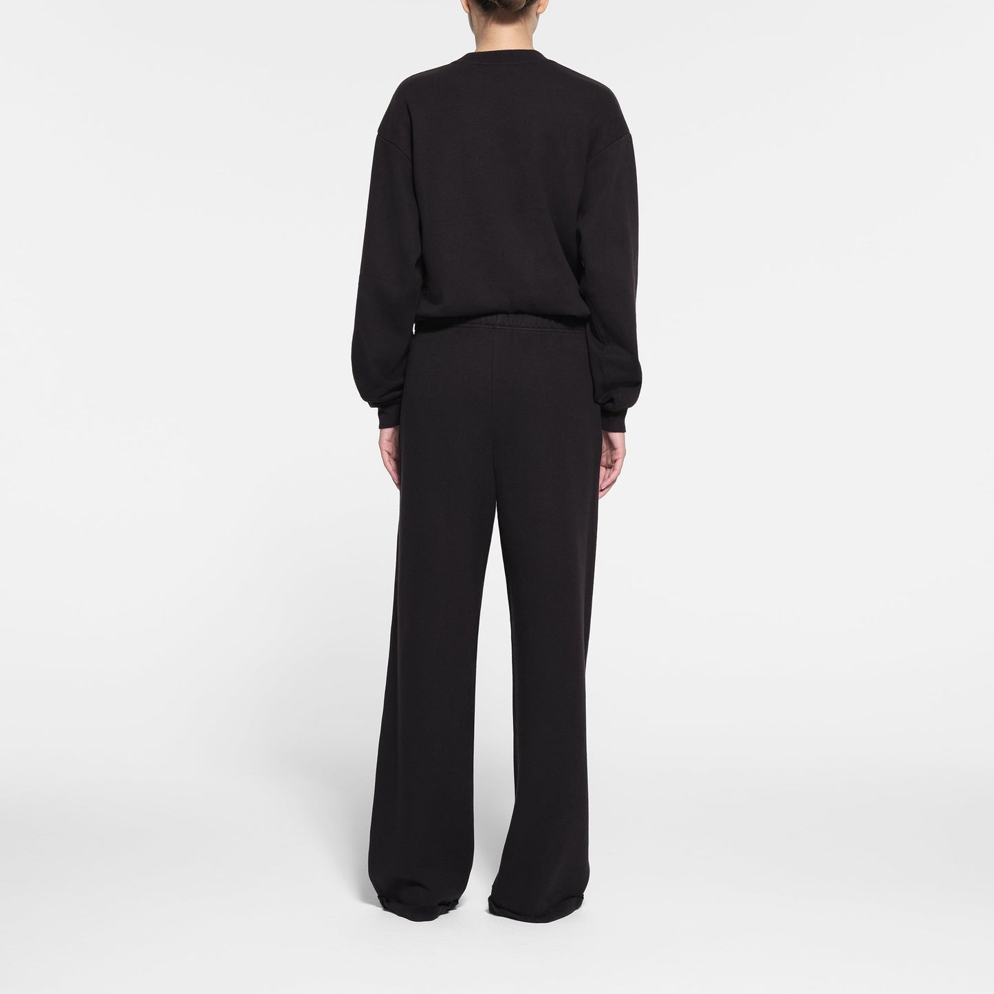 COTTON FLEECE STRAIGHT LEG PANT | ONYX