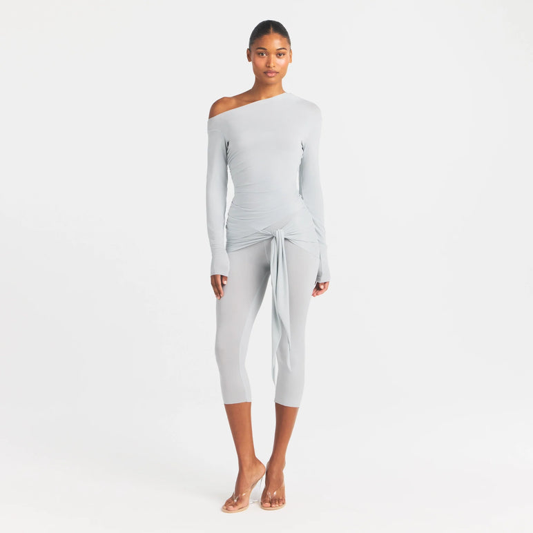 CUPRO JERSEY WRAP CAPRI | PEARL