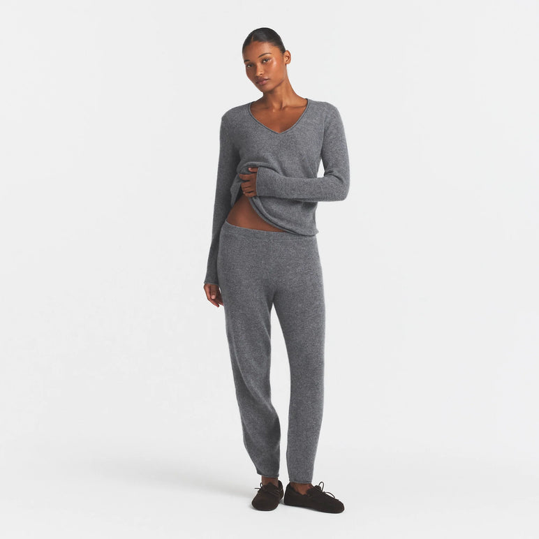 AIRY CASHMERE JOGGER | DARK HEATHER GREY