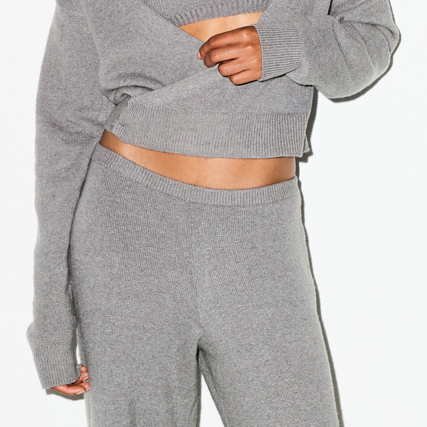 TEXTURED KNIT RELAXED PANT | DARK HEATHER GREY