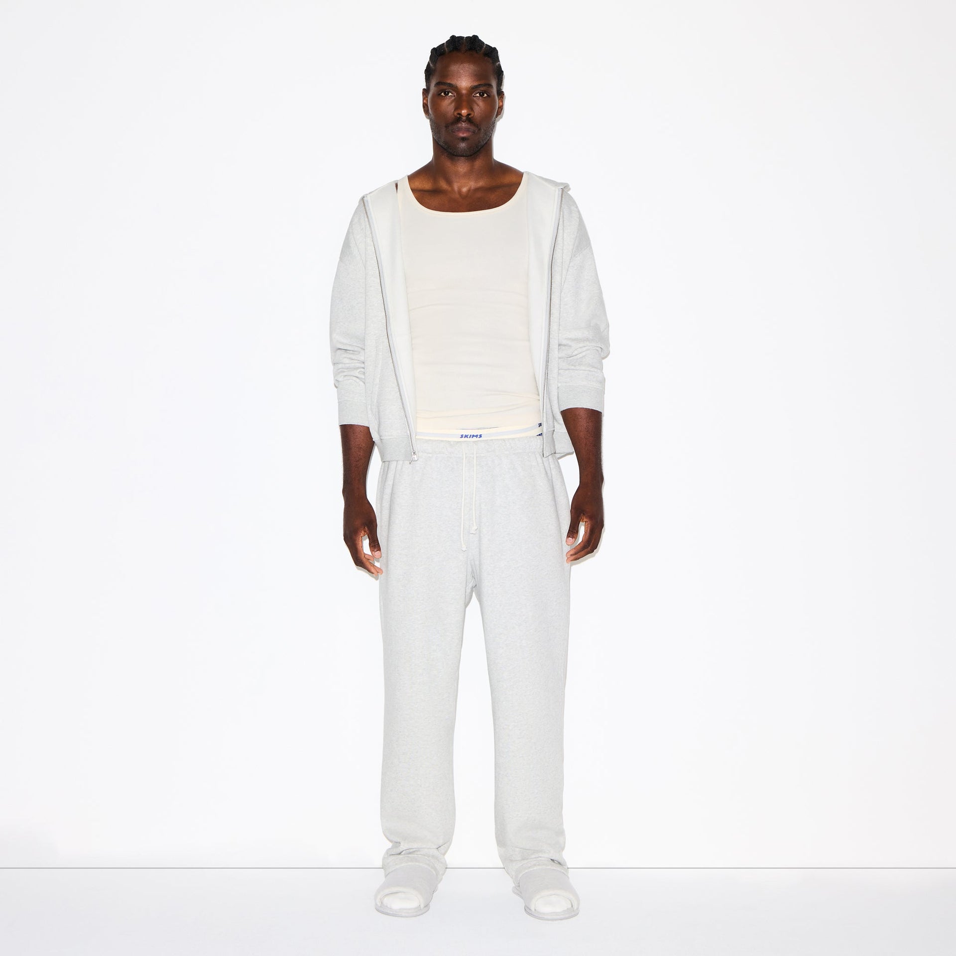 FLEECE LOUNGE MENS CLASSIC STRAIGHT LEG PANT | LIGHT HEATHER GREY