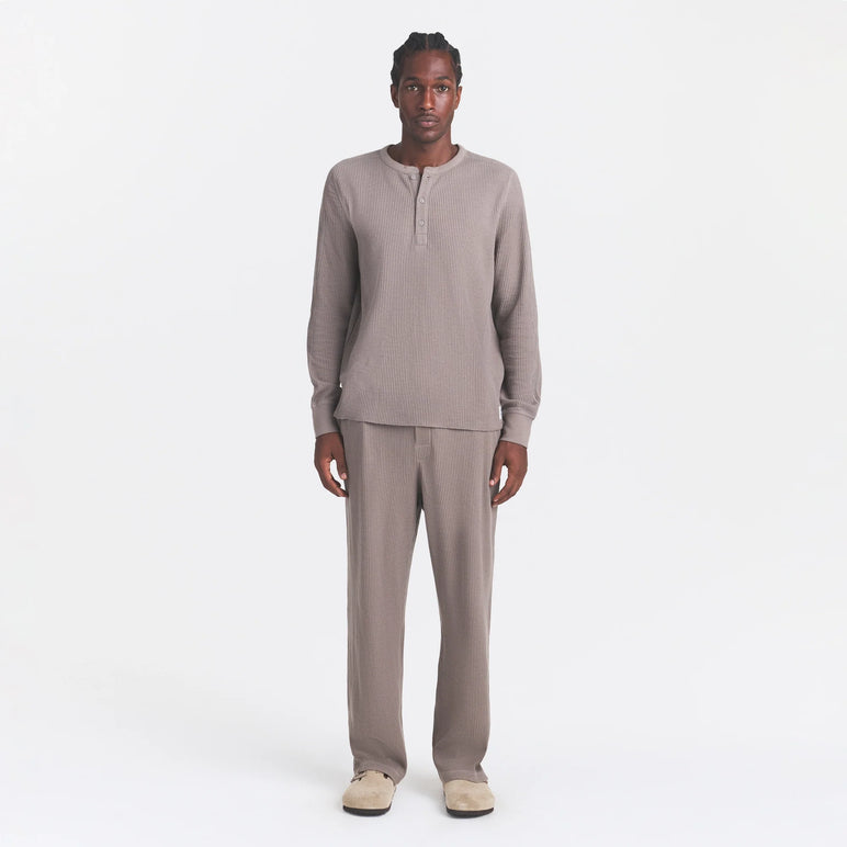 WAFFLE MENS LONG SLEEVE TOP | MINK