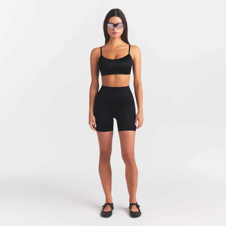 NikeSKIMS SATIN SHINE BONDED WAIST 5" BIKER SHORT | OBSIDIAN