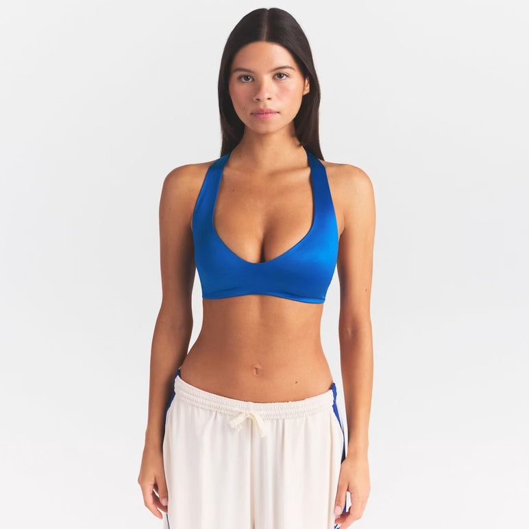 NikeSKIMS SATIN SHINE PLUNGE T-BACK BRA | NSKM COBALT