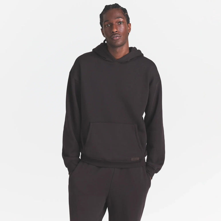 FLEECE LOUNGE MENS RELAXED HOODIE | DARK ROAST