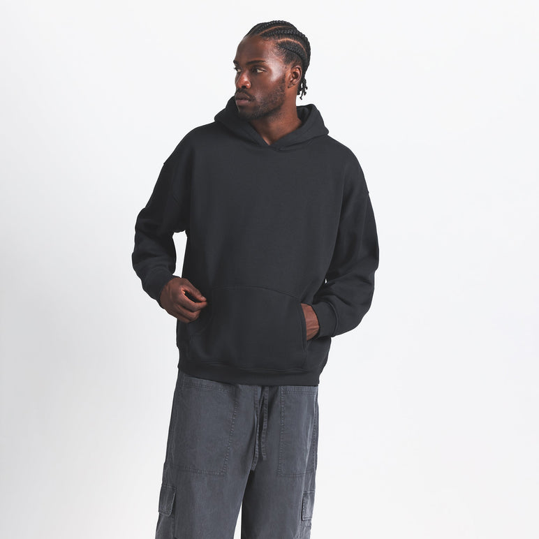 FLEECE LOUNGE MENS RELAXED HOODIE | WASHED ONYX