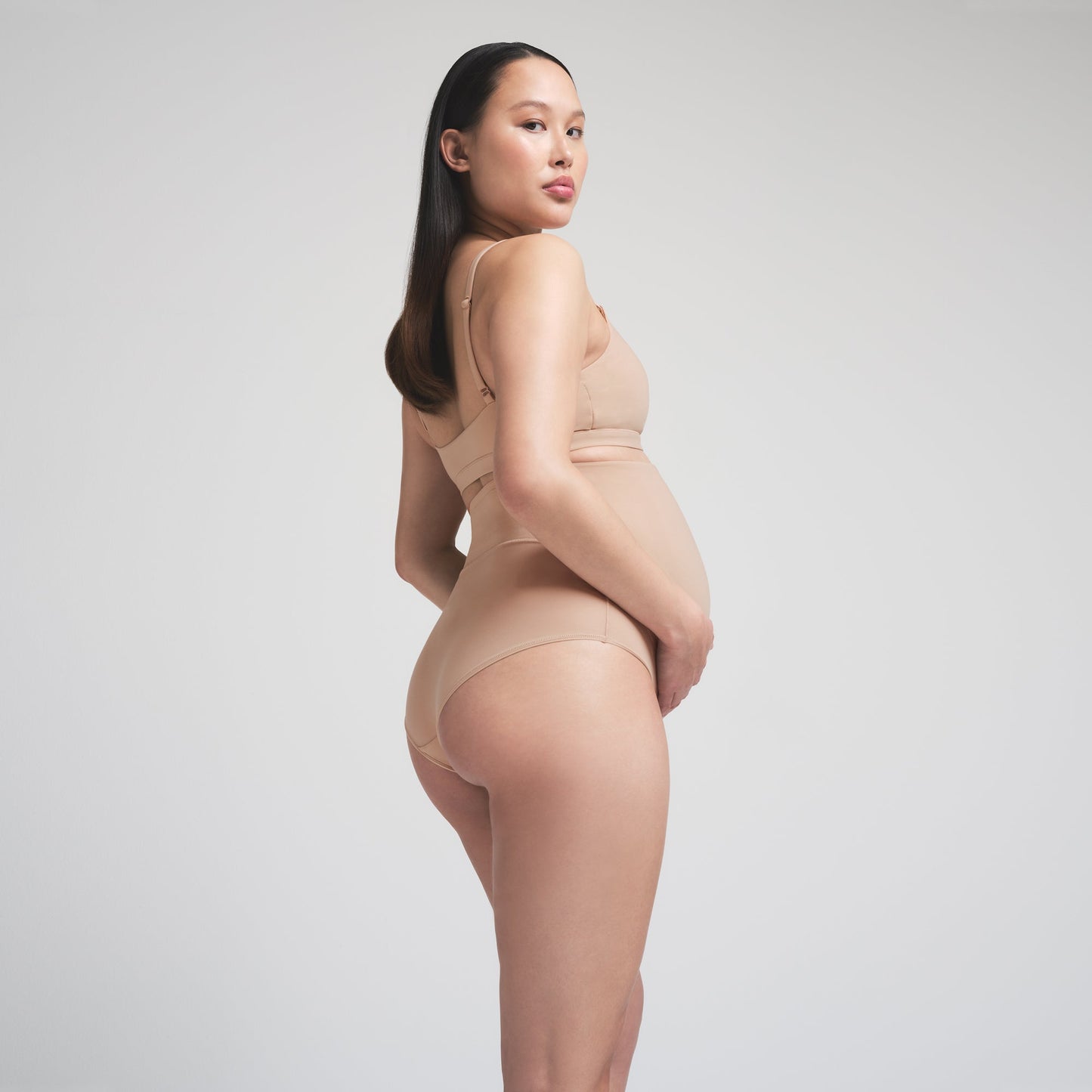 FITS EVERYBODY MATERNITY BANDED HIGH-WAISTED BRIEF | CLAY
