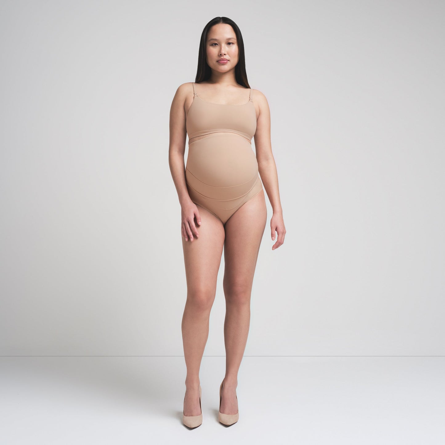 FITS EVERYBODY MATERNITY BANDED HIGH-WAISTED BRIEF | CLAY