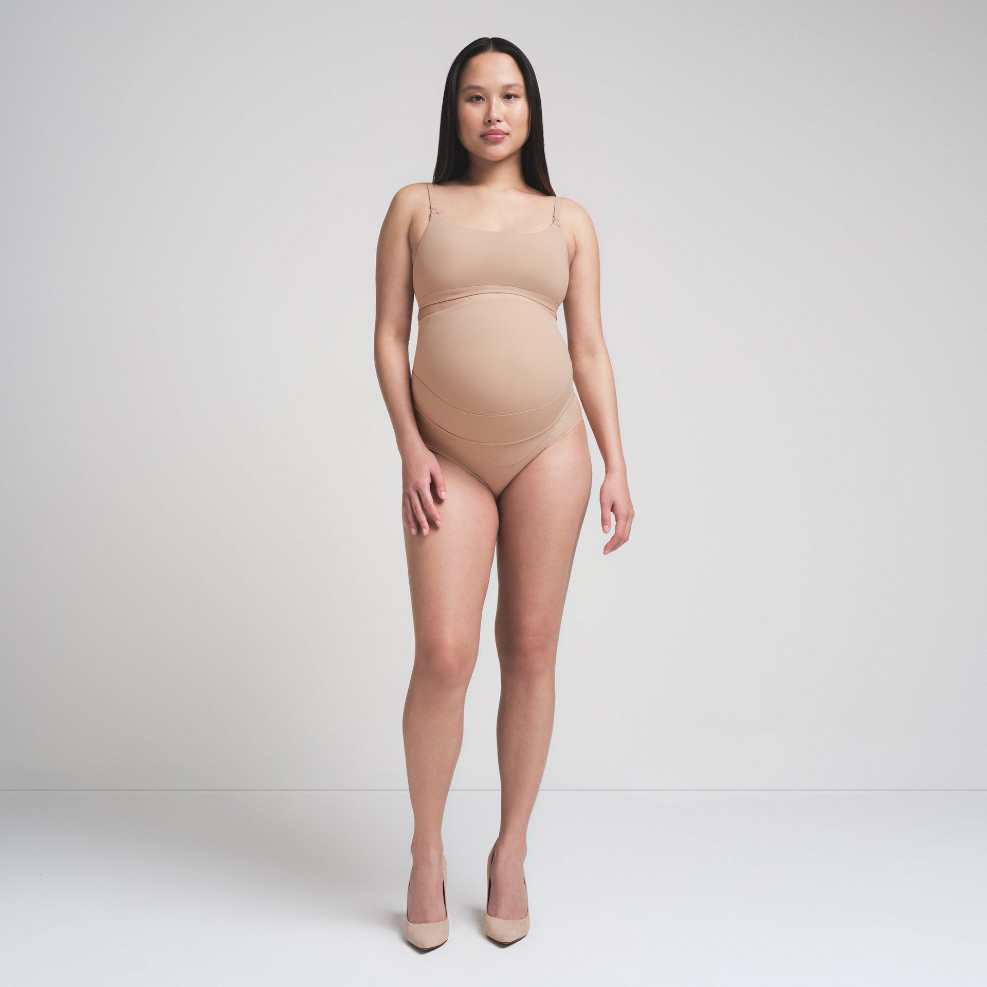 FITS EVERYBODY MATERNITY BANDED HIGH-WAISTED BRIEF | CLAY
