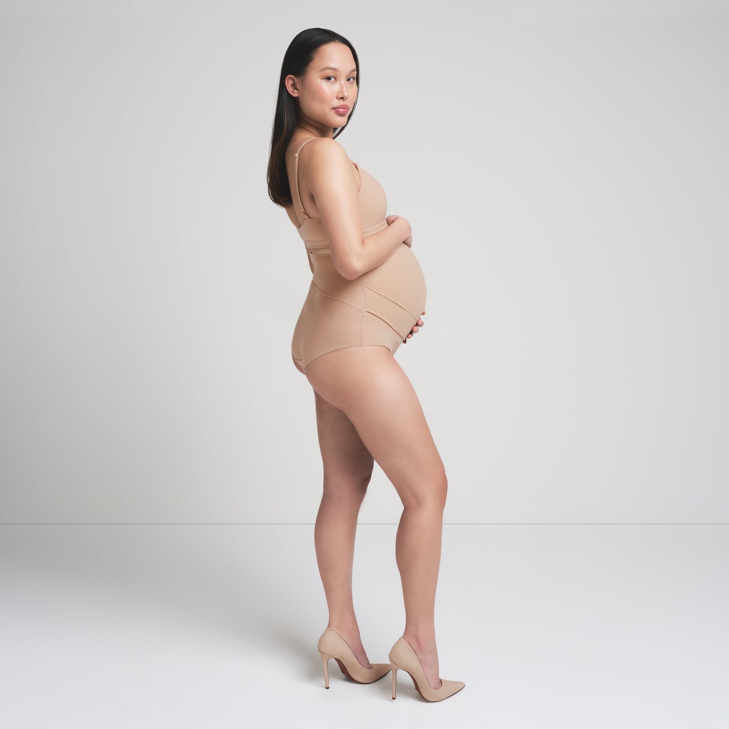 FITS EVERYBODY MATERNITY BANDED HIGH-WAISTED BRIEF | CLAY