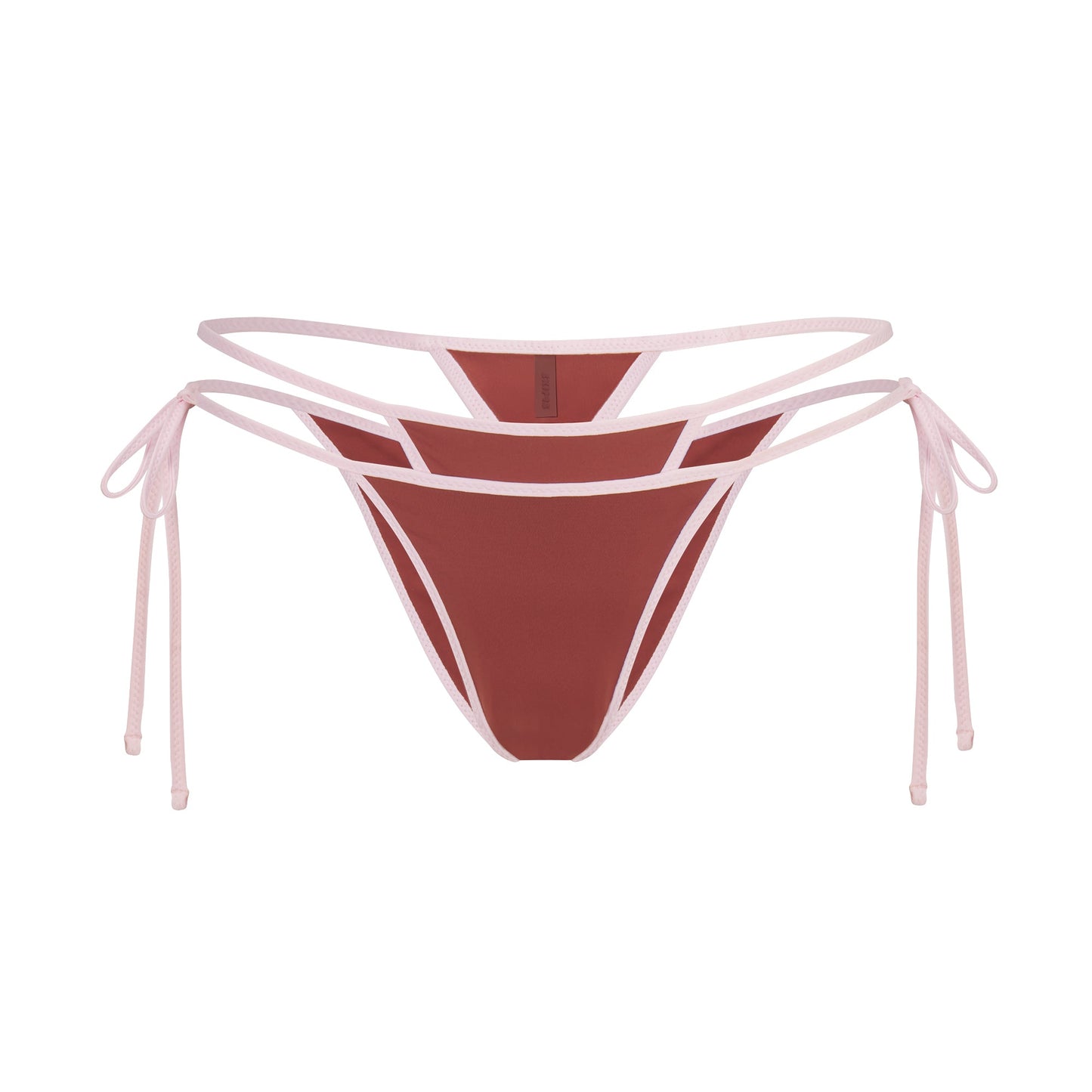 SIGNATURE SWIM LAYERED TIE BIKINI BOTTOM | HENNA CONTRAST