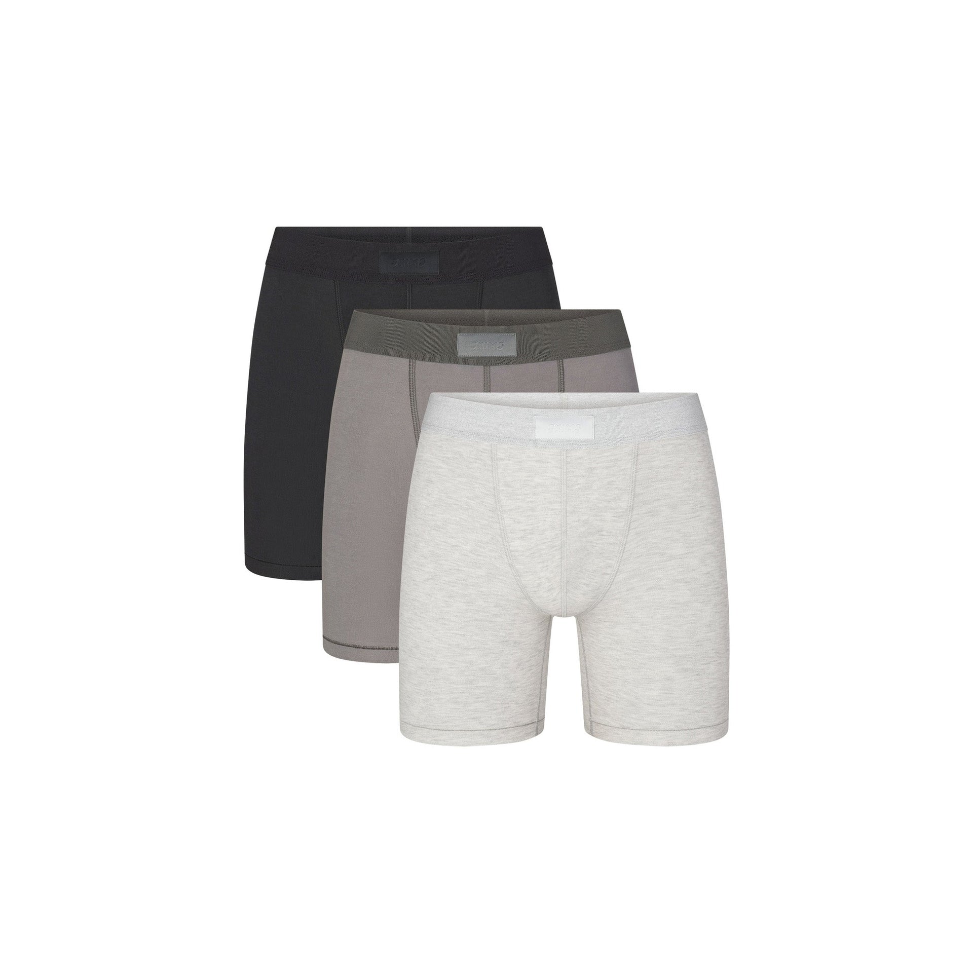 SKIMS COTTON MENS 5" BOXER BRIEF 3-PACK | HEATHER MULTI