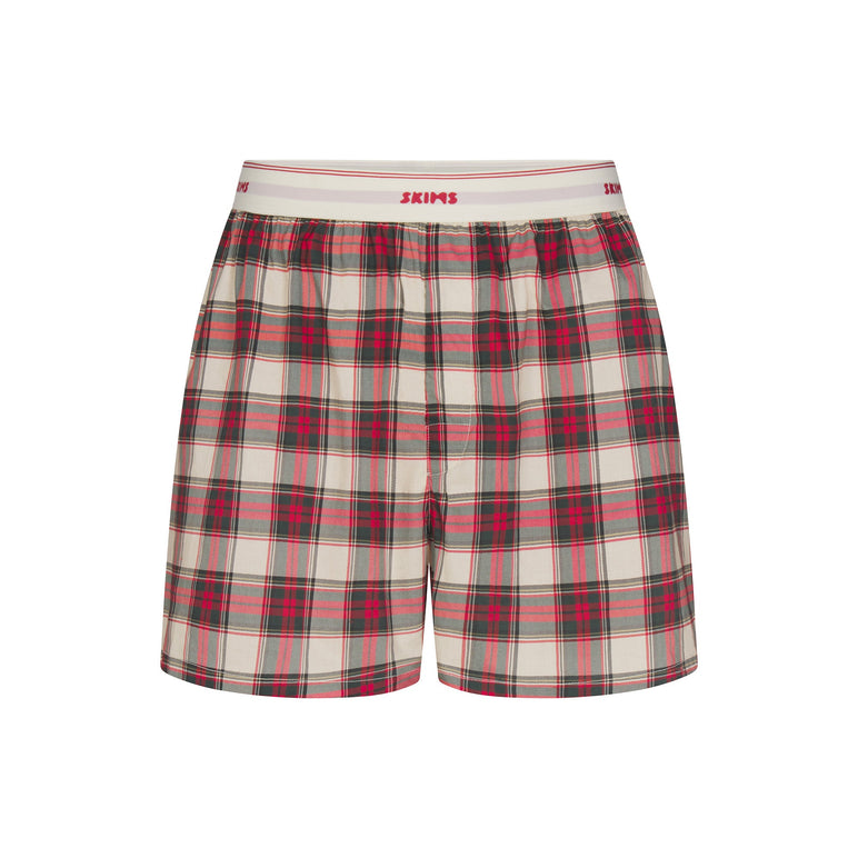 COTTON POPLIN MENS LOGO BAND BOXER | BUFF MINI MONTGOMERY CHECK