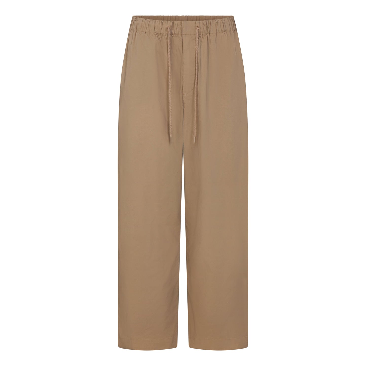 WOVEN COTTON OVERSIZED STRAIGHT LEG PANT | DESERT