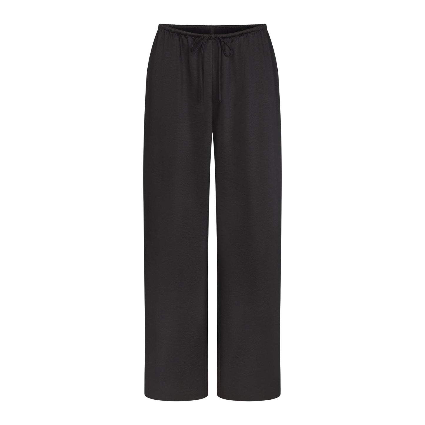 LIGHTWEIGHT SATIN STRAIGHT LEG PANT | OBSIDIAN