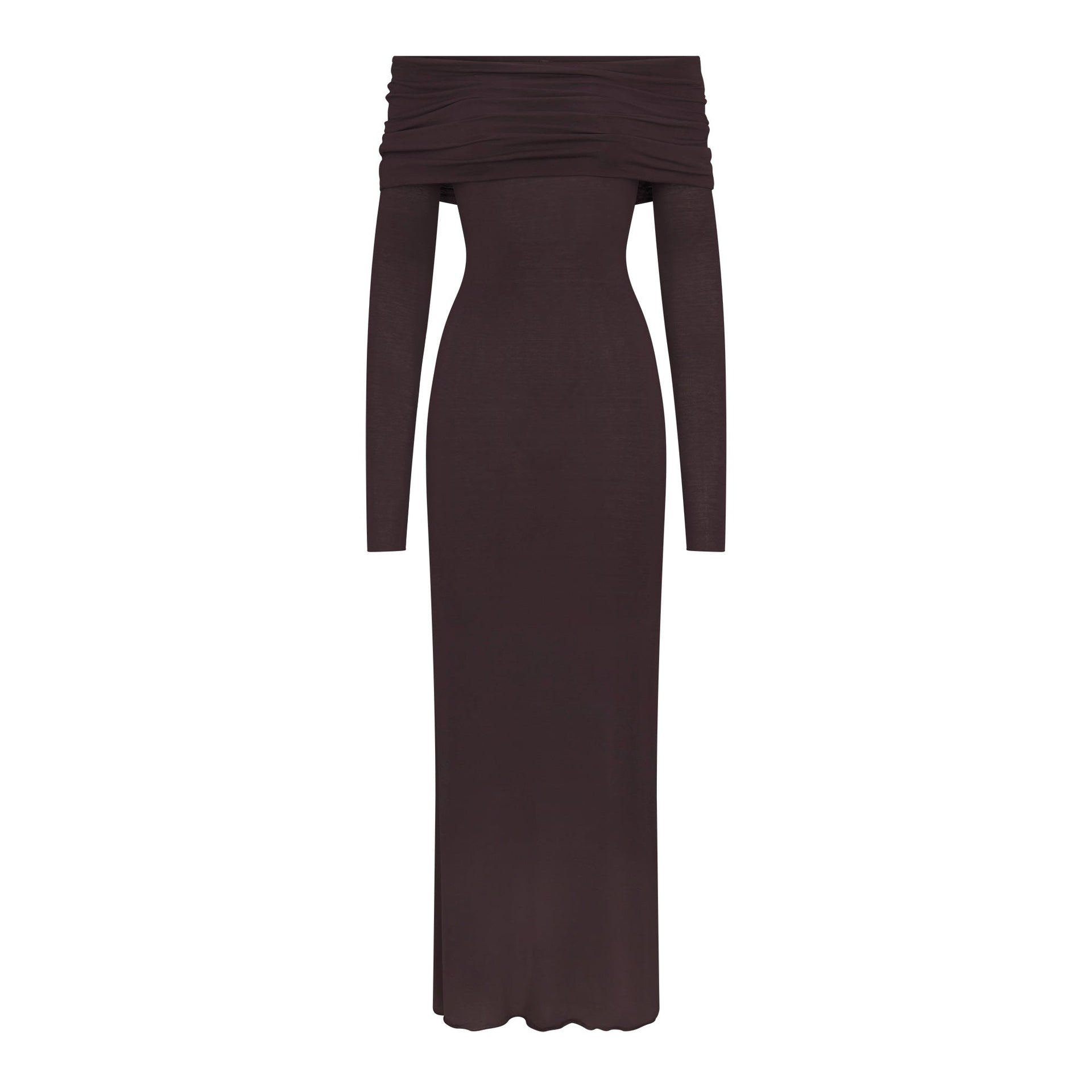 SHEER MODAL OFF SHOULDER LONG DRESS | PHOENIX