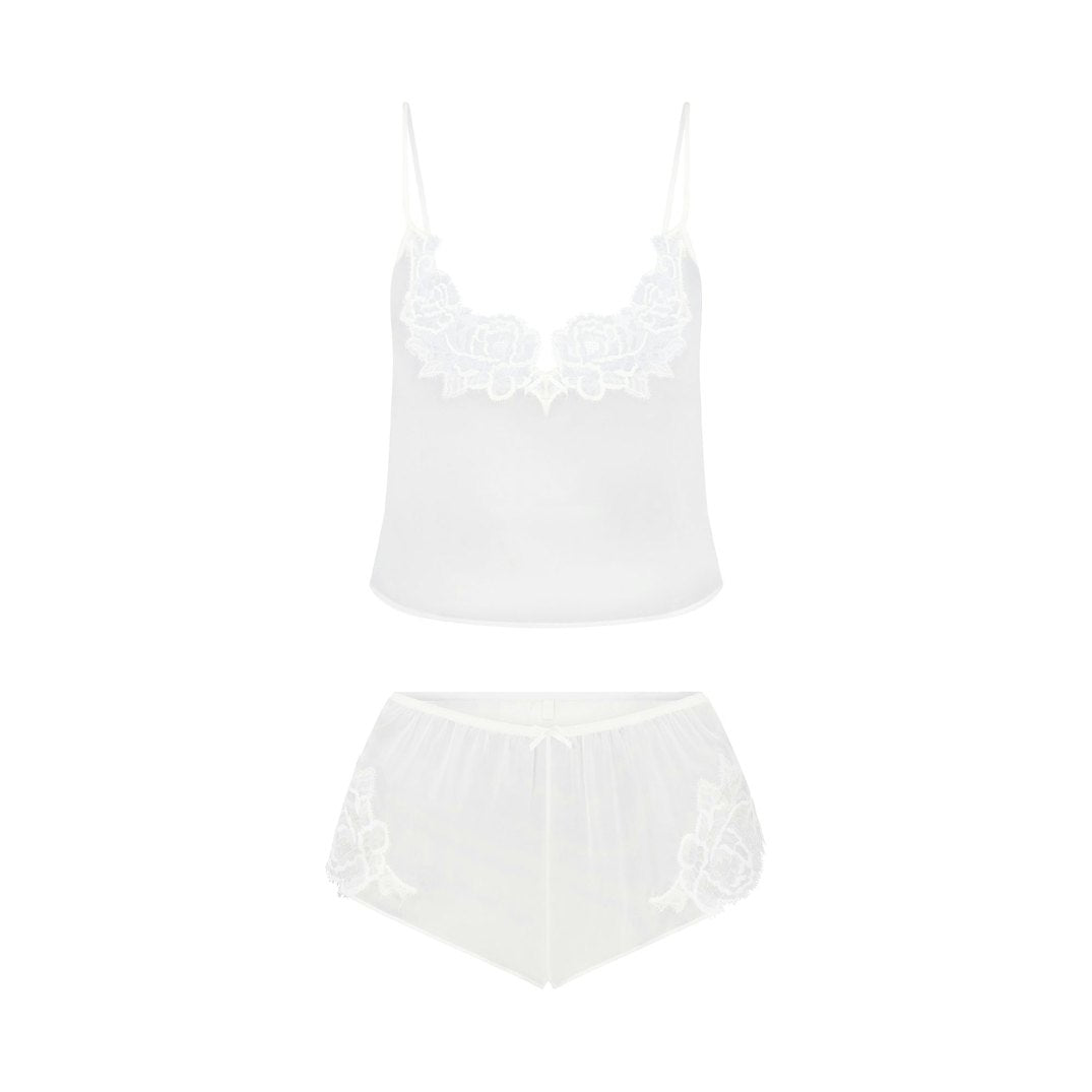 SKIMS ROMANCE CAMI AND SHORT SET | IVORY