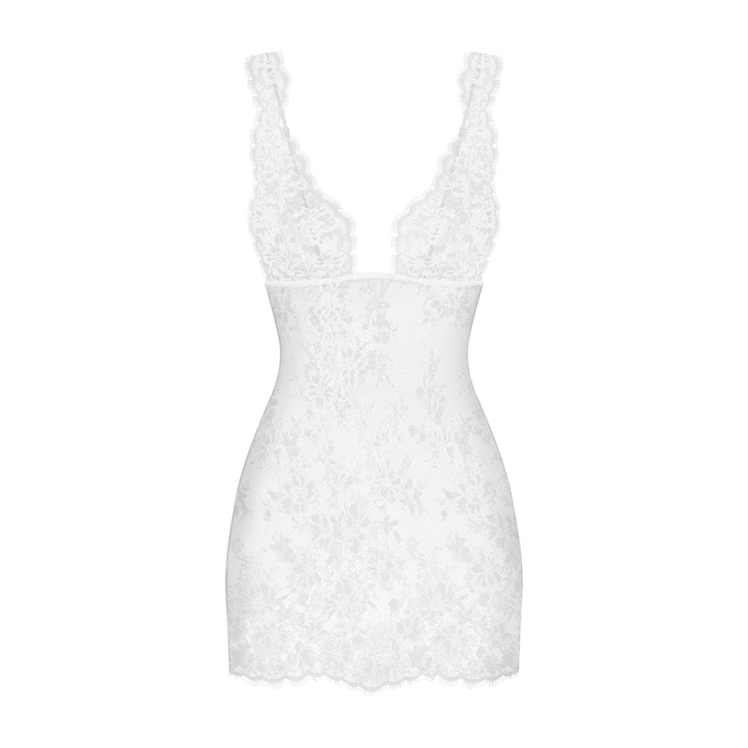 SKIMS LACE MINI SLIP DRESS | SNOW