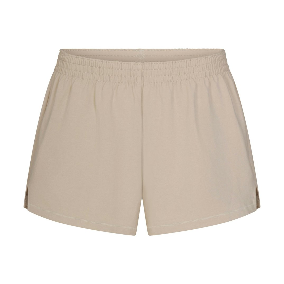 COTTON JERSEY LOOSE SHORT | STONE