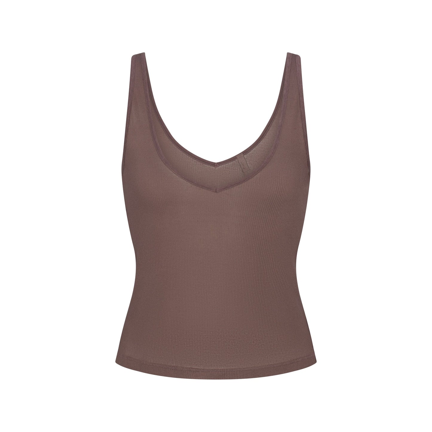 SHEER RIB V NECK TANK | PEWTER