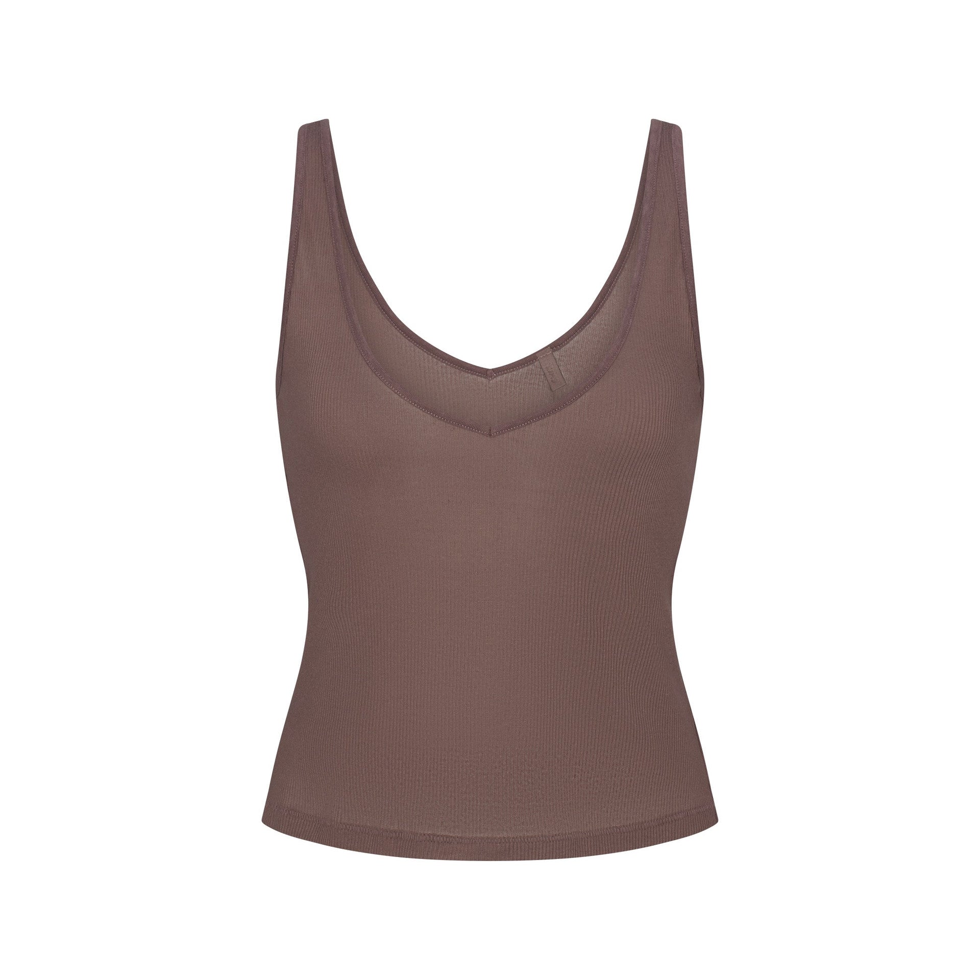 SHEER RIB V NECK TANK | PEWTER