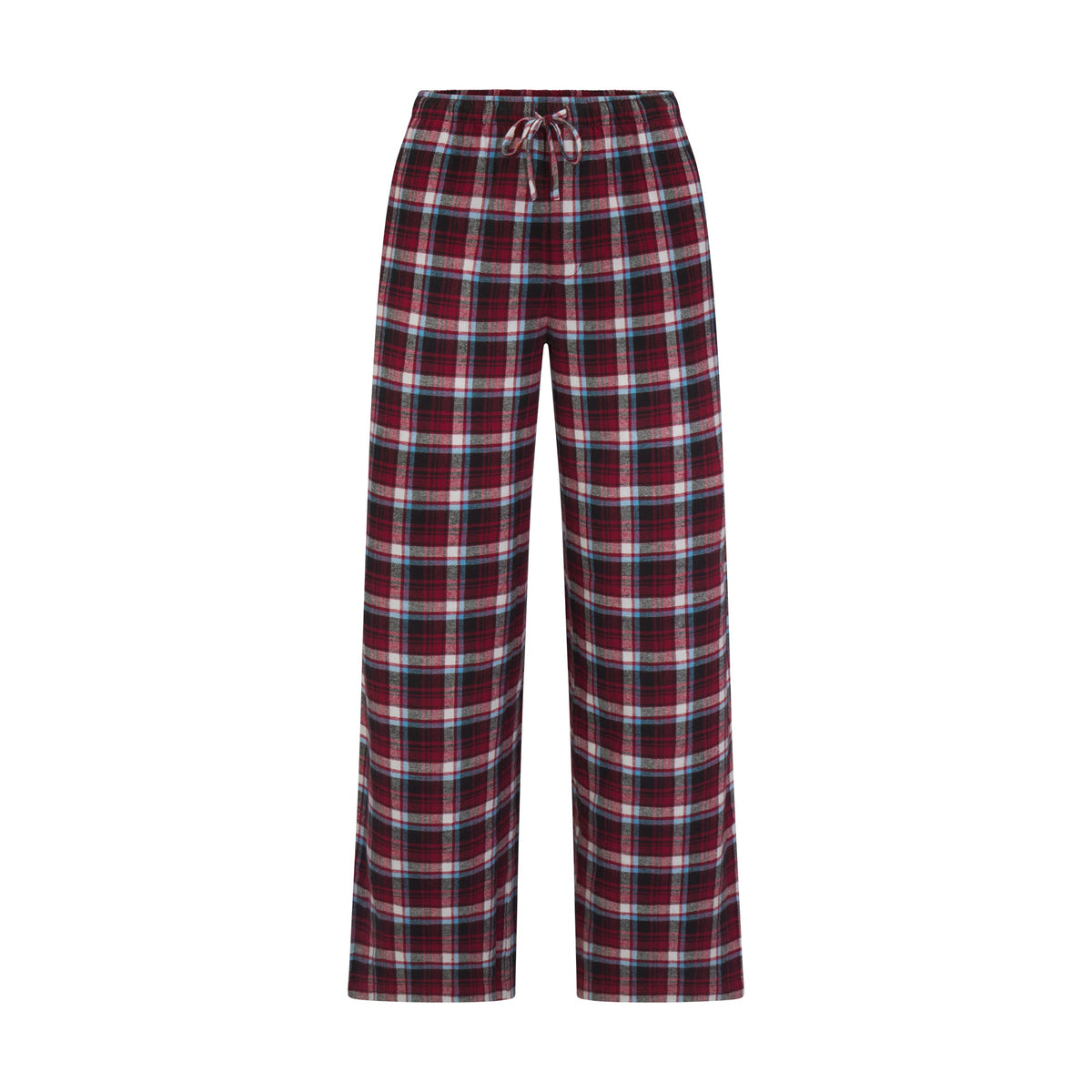 FLANNEL SLEEP LONG SLEEVE AND PANT SLEEP SET | DARK CARDINAL QUARTZ PLAID