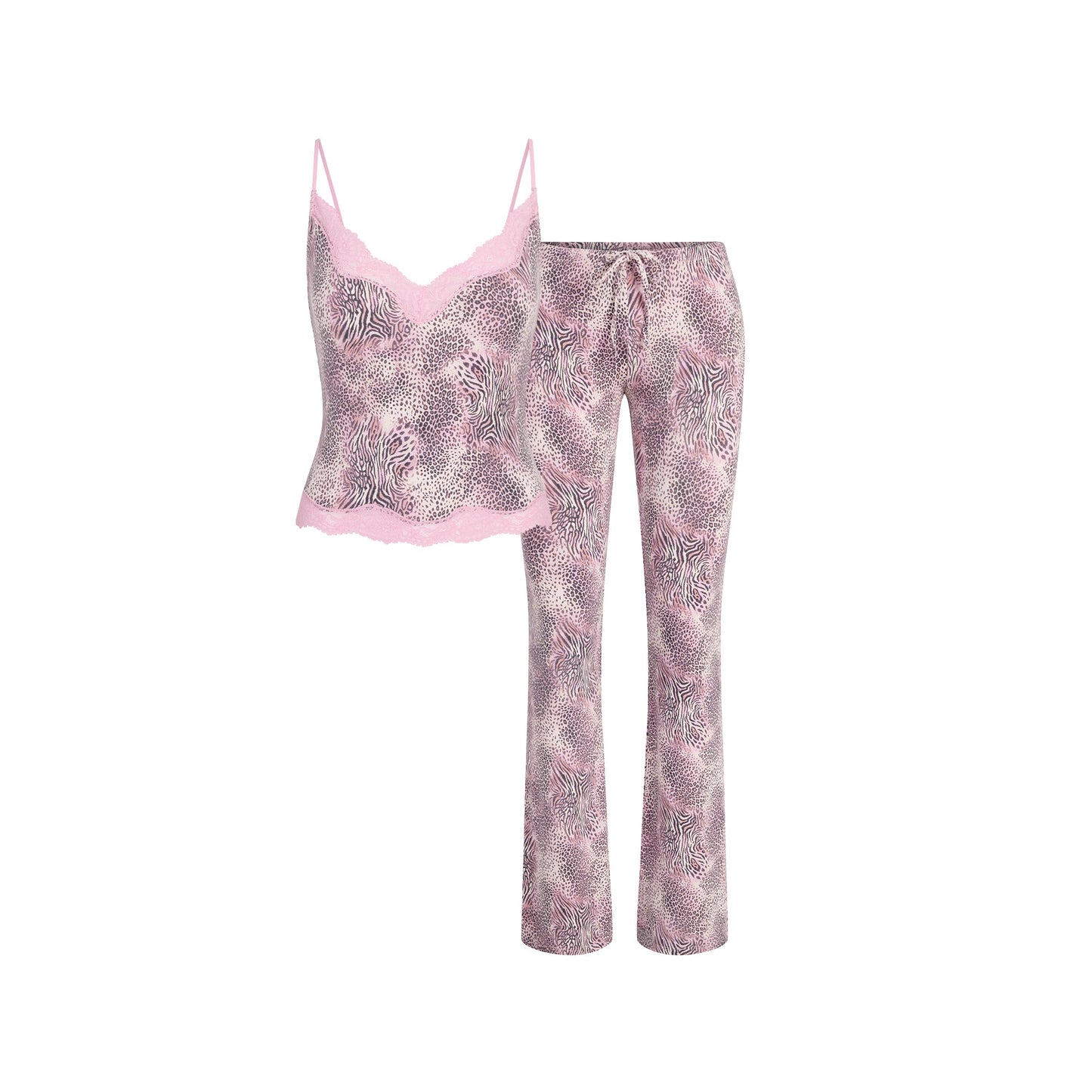 SKIMS SLEEP LACE CAMI AND PANT SET | BLOOM MINI MULTI ANIMAL