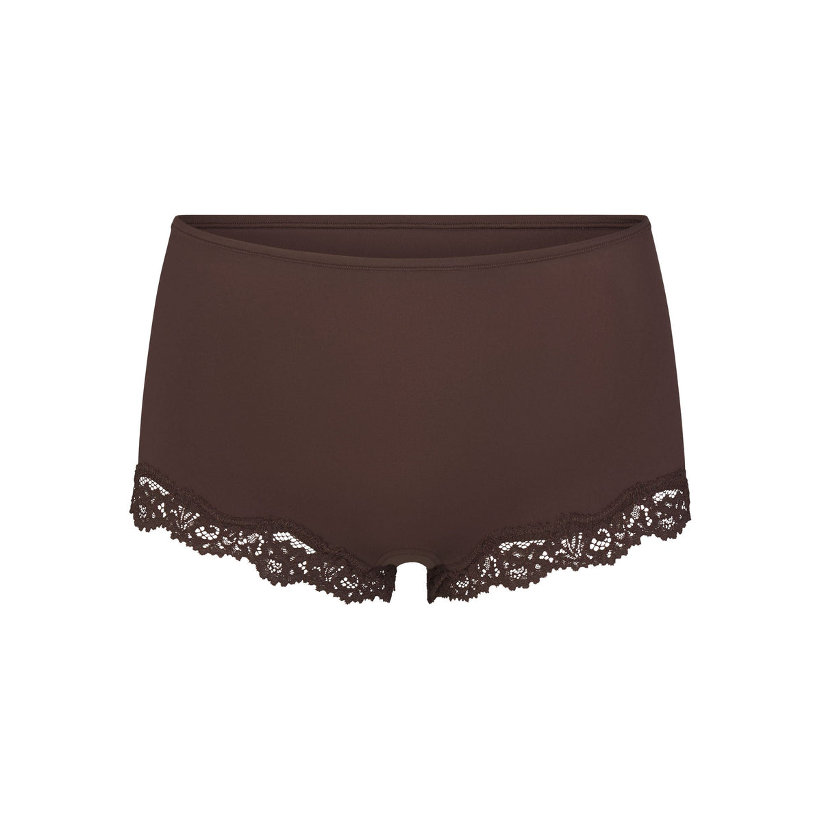 FITS EVERYBODY LACE TRIANGLE CAMI AND BOY SHORT SET | ESPRESSO