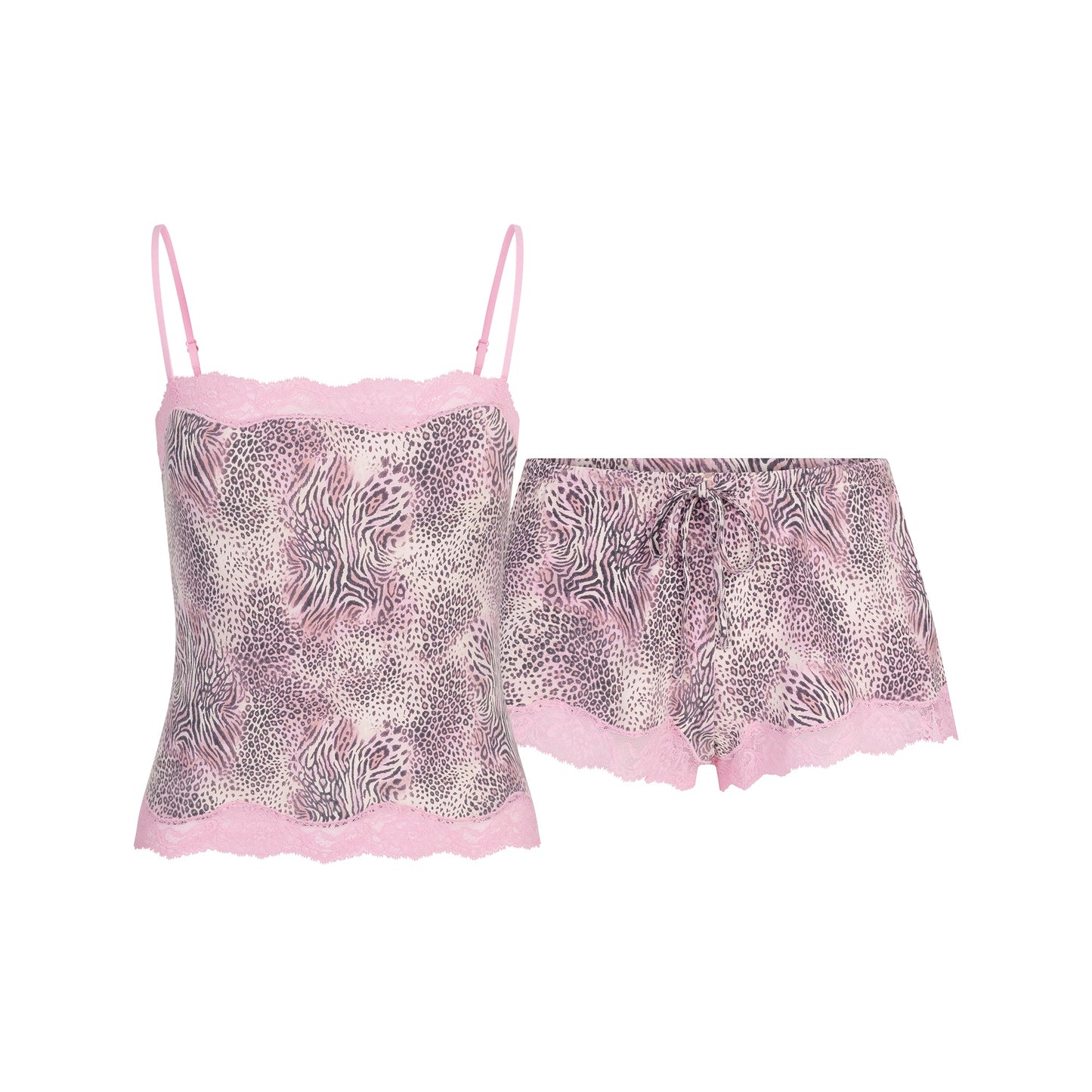 SKIMS SLEEP LACE CAMI AND SHORT SET | BLOOM MINI MULTI ANIMAL