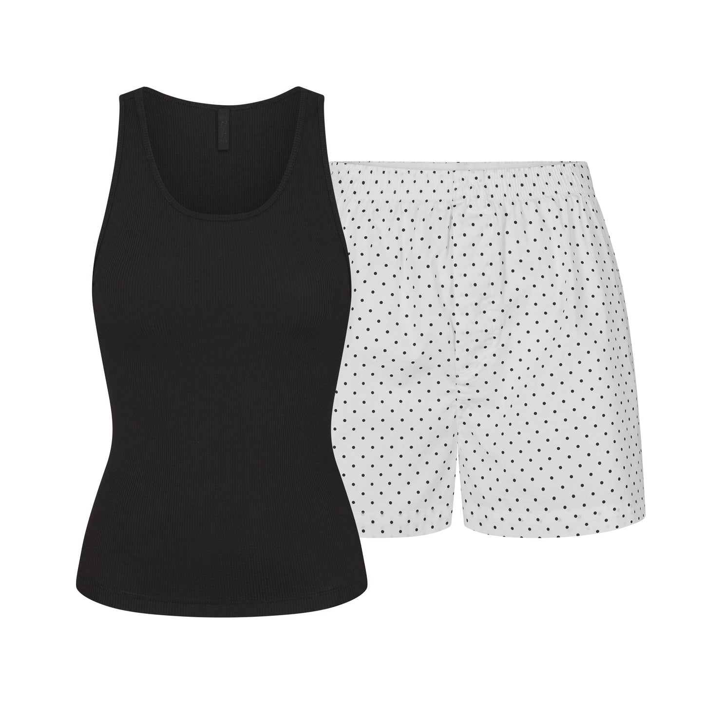 COTTON POPLIN BOXER SLEEP SET | ONYX DOT