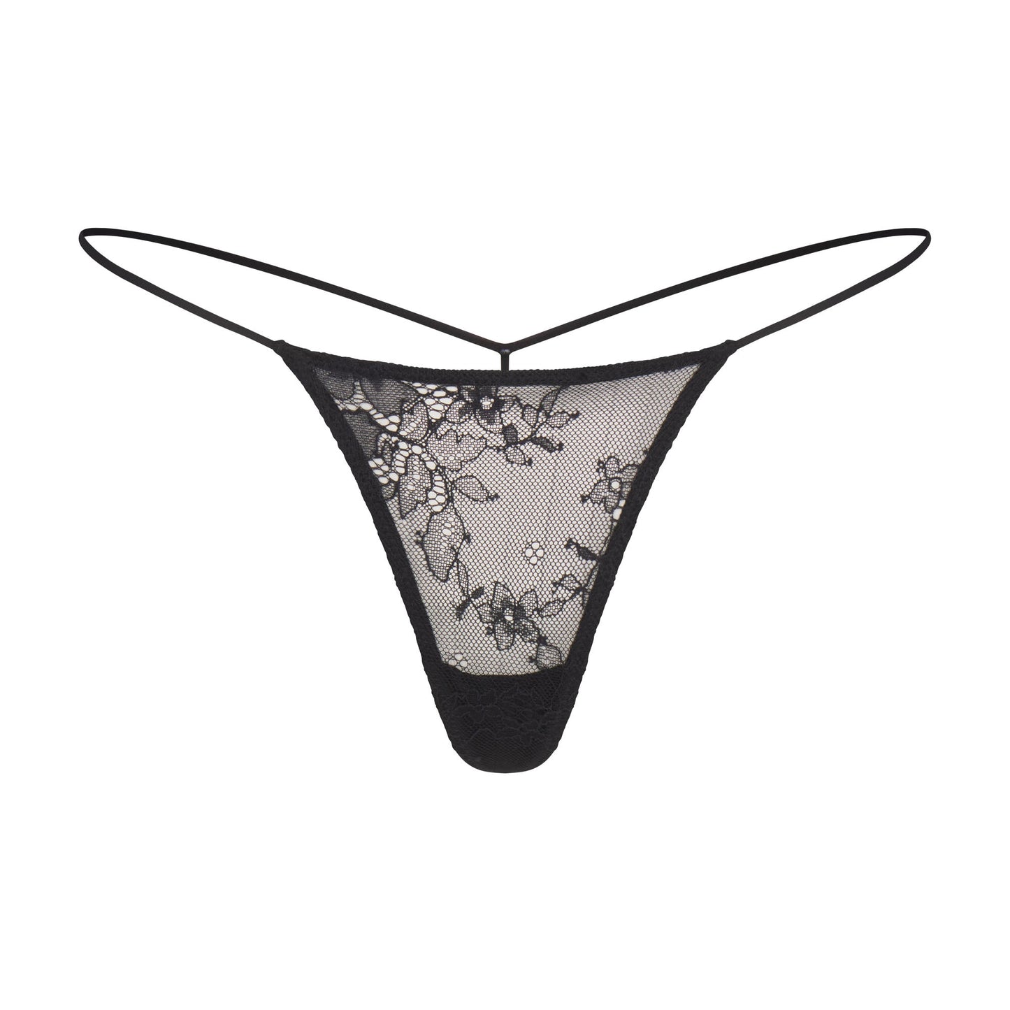 ULTRA FINE LACE MICRO THONG | ONYX
