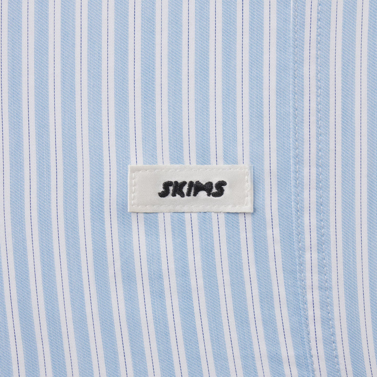 COTTON POPLIN SLEEP RUFFLE SHORT | MARINA MESH STRIPE