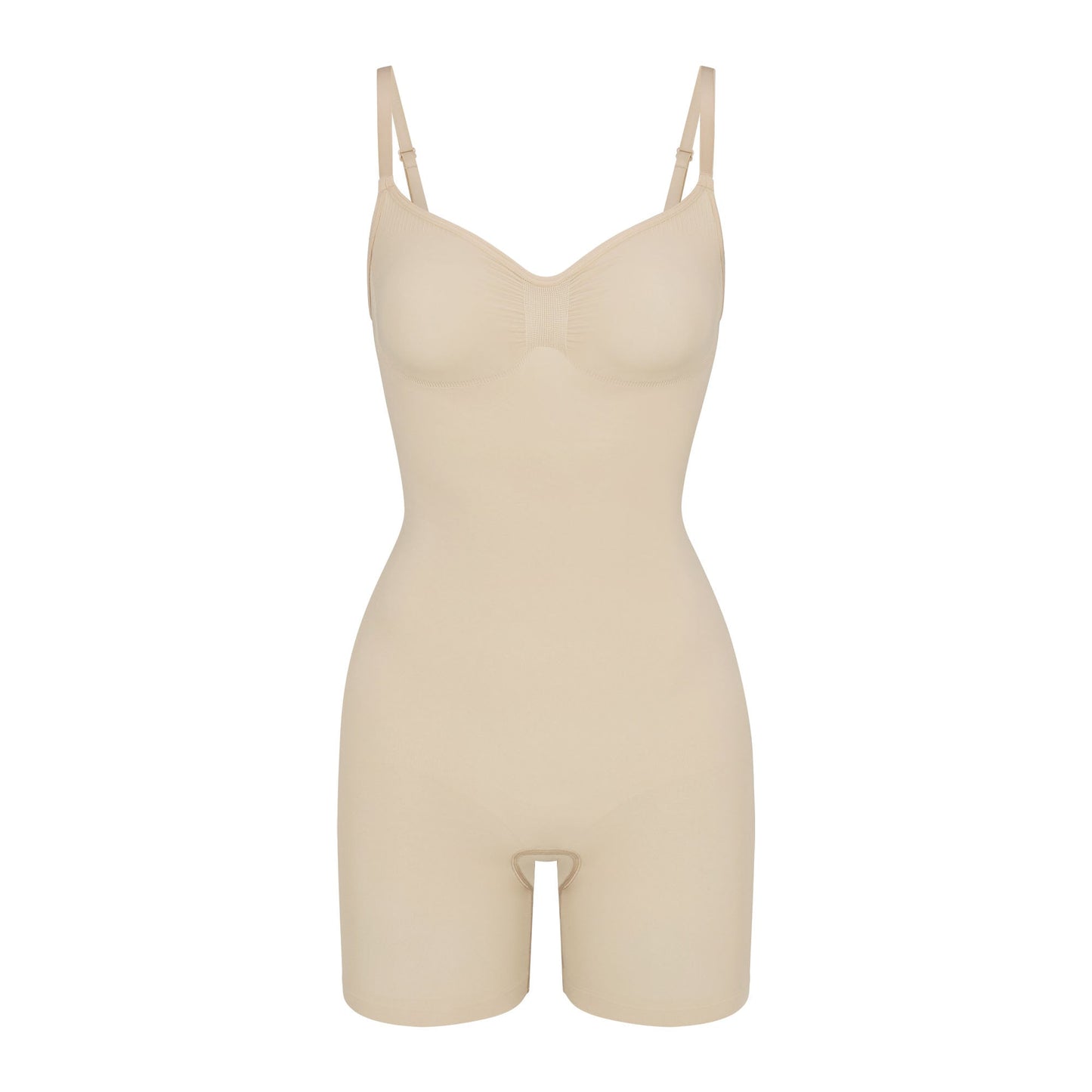 SEAMLESS SCULPT MID THIGH BODYSUIT | SAND