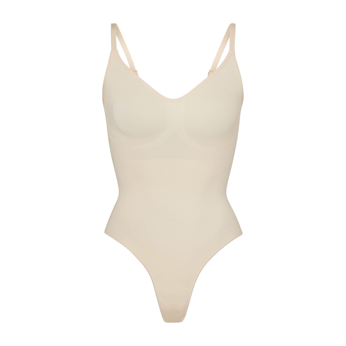 SEAMLESS SCULPT THONG BODYSUIT | SAND
