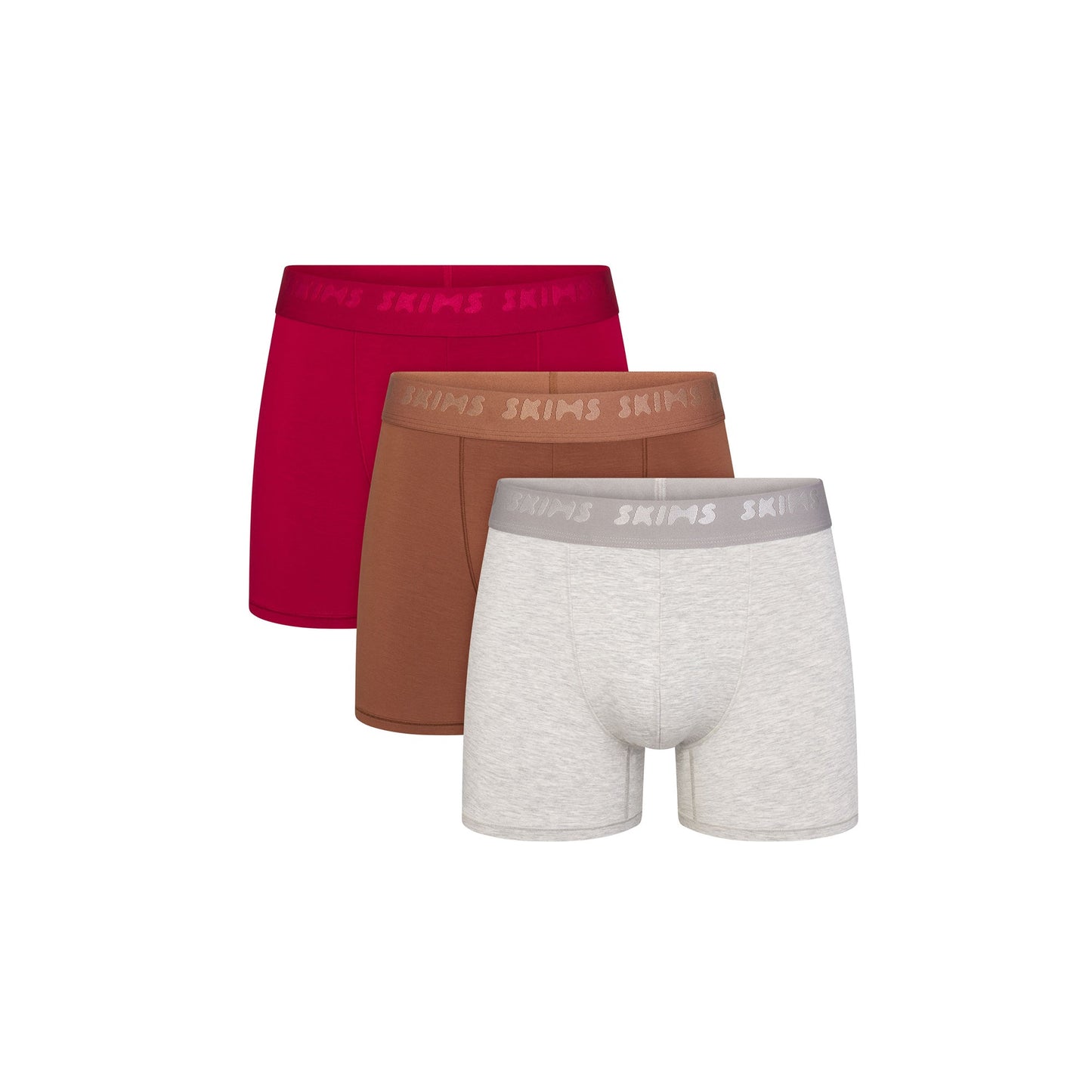 SKIMS STRETCH MENS 3" BOXER BRIEF 3-PACK | WOOD MULTI