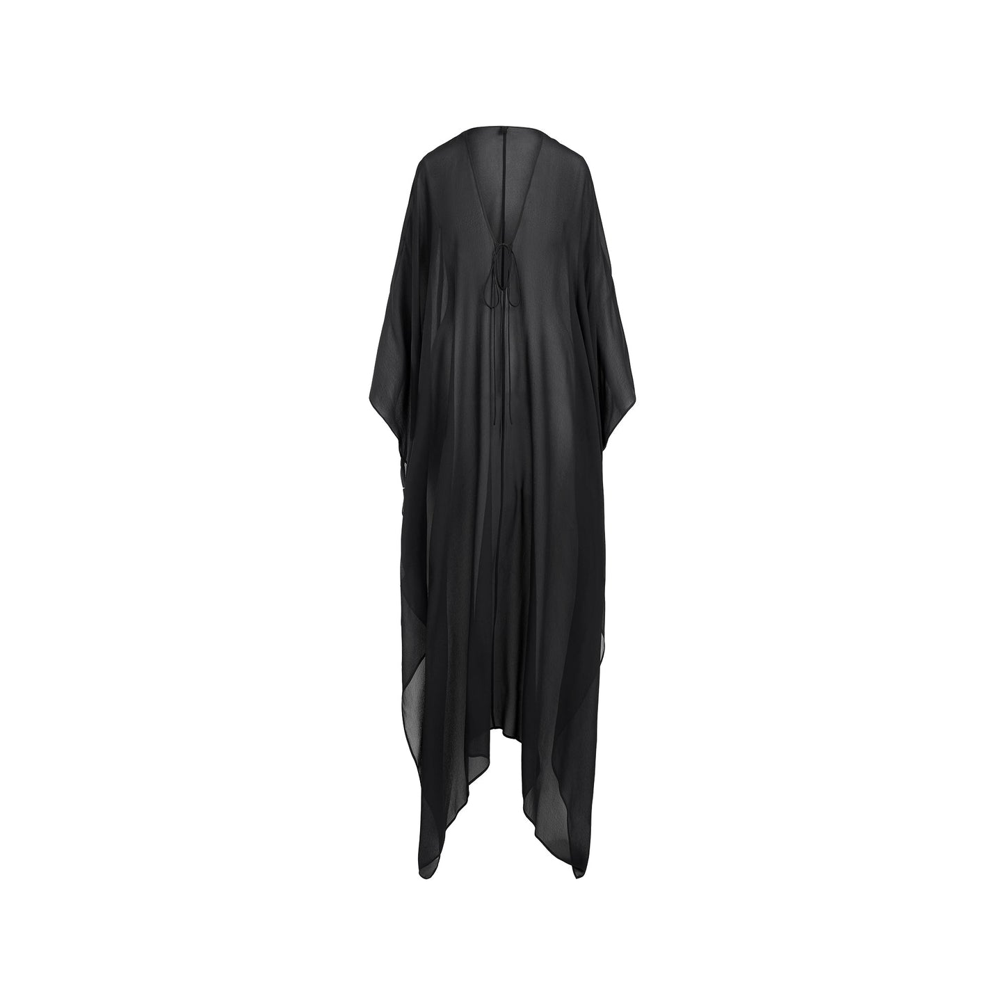 SHEER COVER-UPS LONG KAFTAN | OBSIDIAN