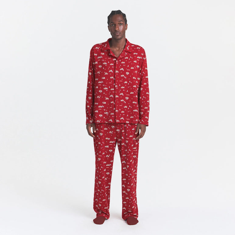 JERSEY SLEEP MENS SLEEP SET | BRICK FROSTY CABIN