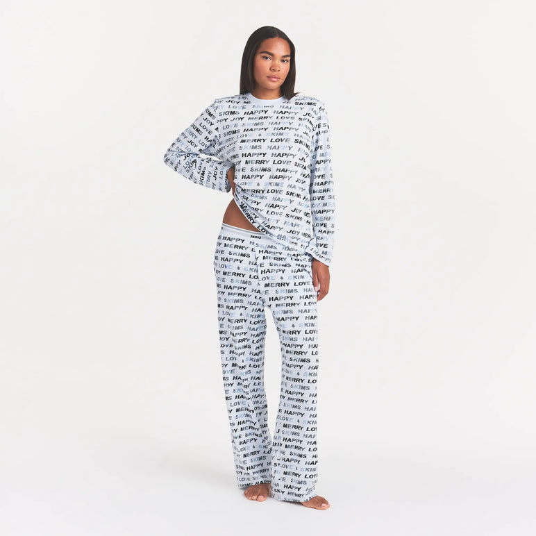 BOYFRIEND LONG SLEEVE AND LOOSE PANT SET | BLUE QUARTZ MERRY SKIMS