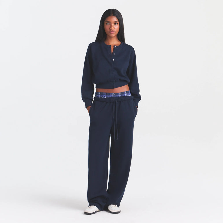 COTTON FLEECE CLASSIC STRAIGHT LEG PANT | NAVY