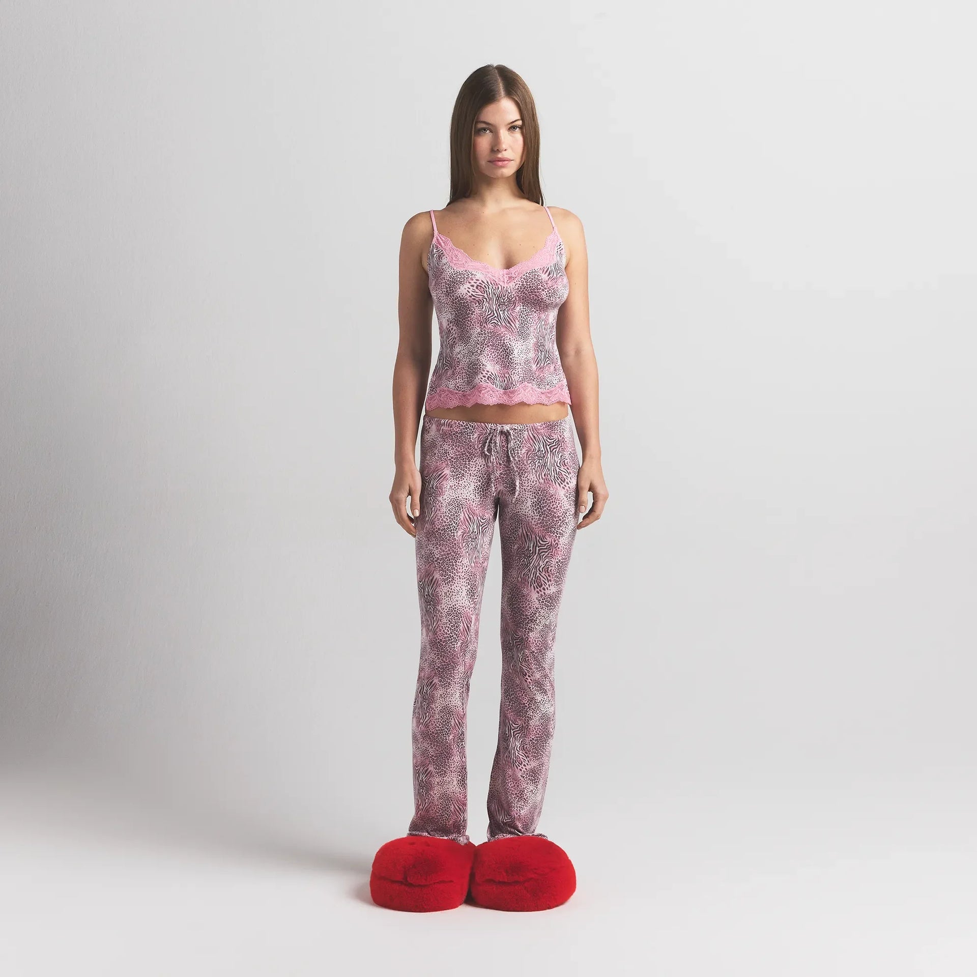 SKIMS SLEEP LACE CAMI AND PANT SET | BLOOM MINI MULTI ANIMAL