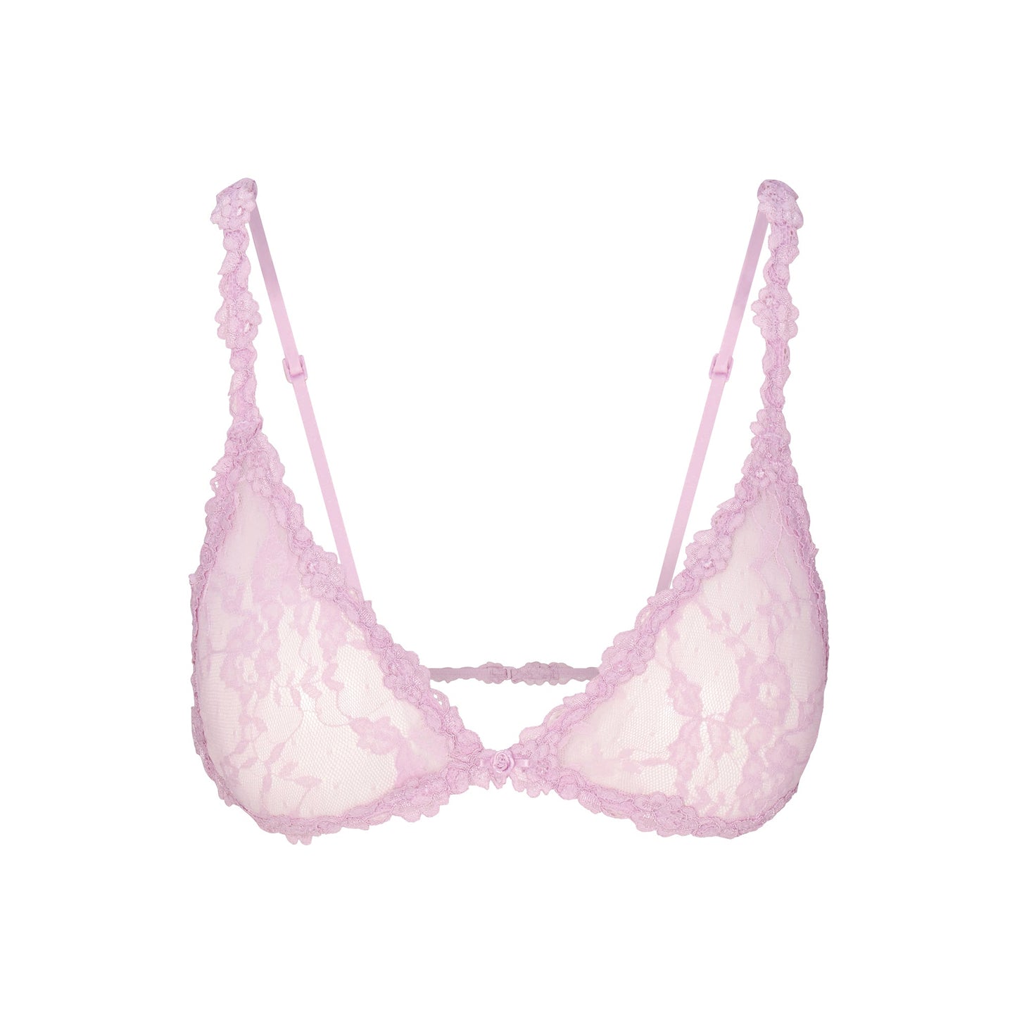 STRETCH LACE TRIANGLE BRALETTE | BABY PINK