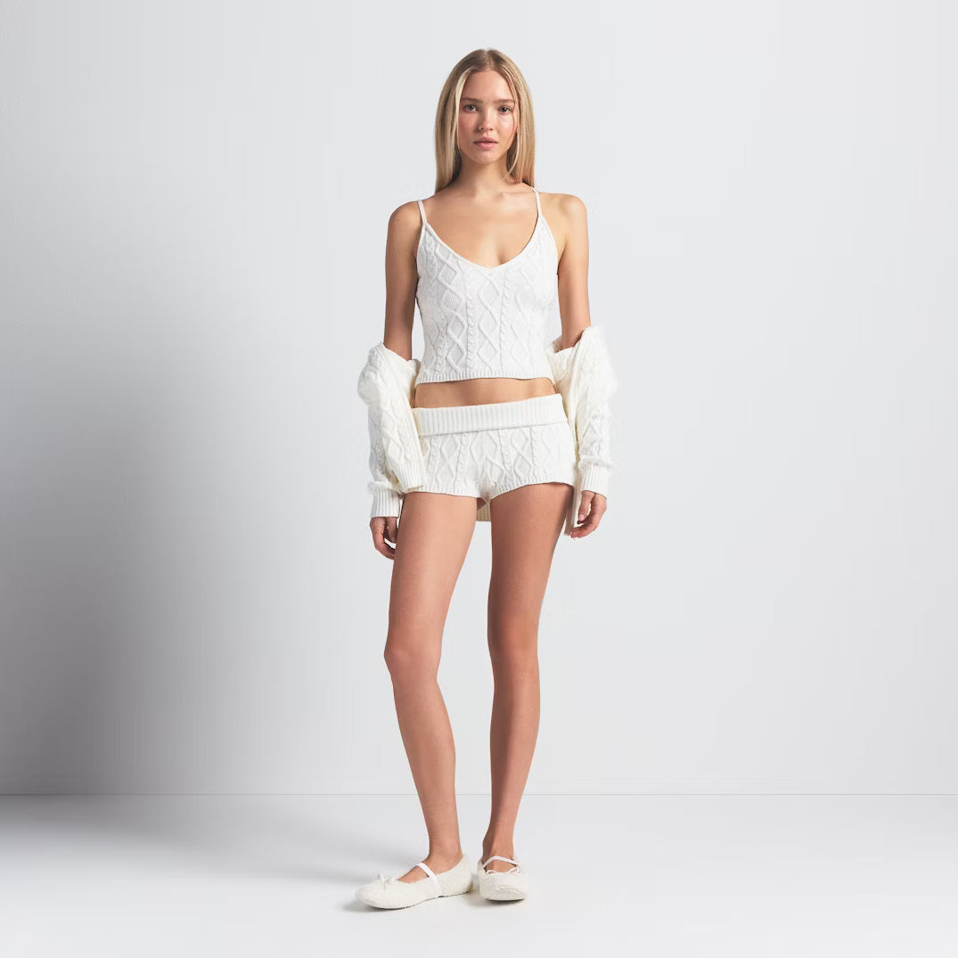 SNOW BUNNY CABLE KNIT TANK | IVORY