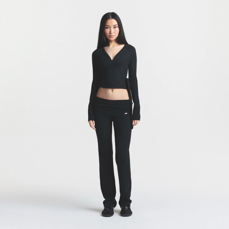 ESSENTIAL KNIT WRAP SWEATER | ONYX