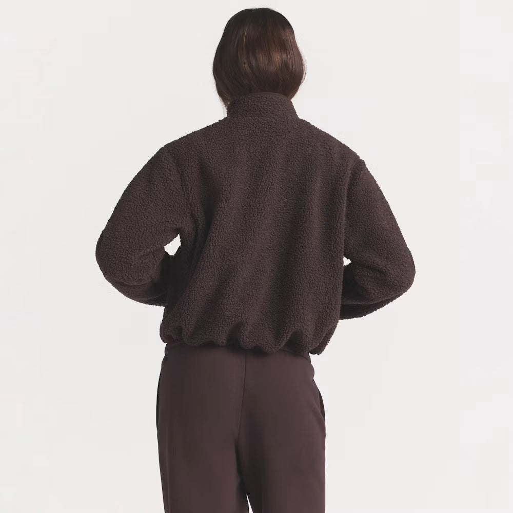 TEDDY BOXY ZIP UP JACKET | ESPRESSO