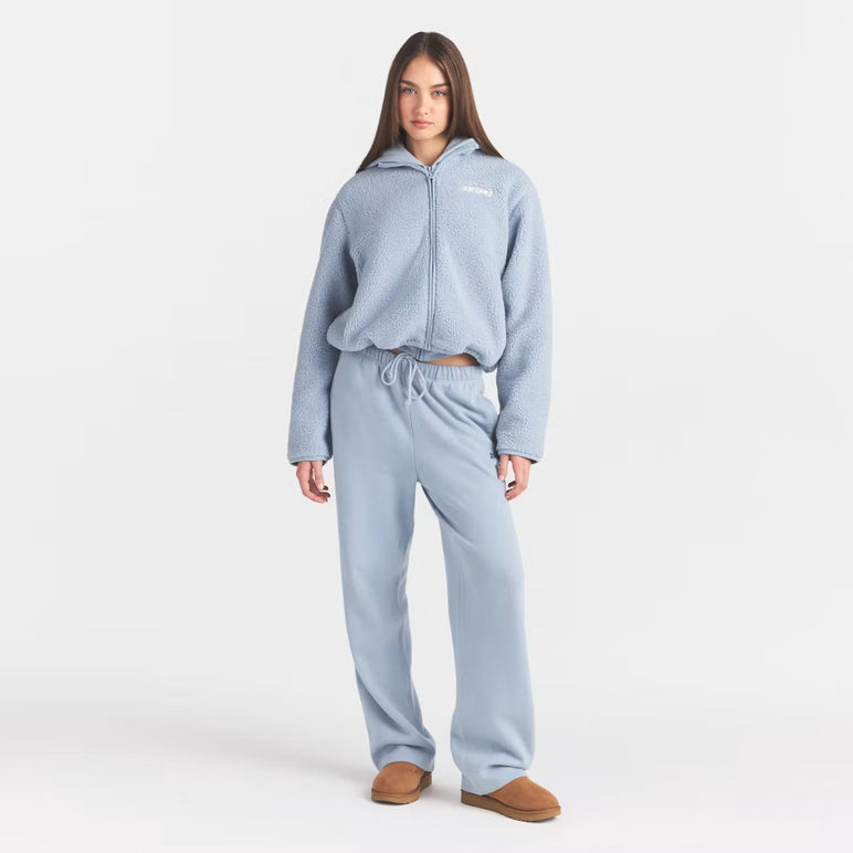 TEDDY BOXY ZIP UP JACKET | FOG