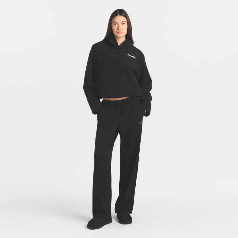 TEDDY BOXY ZIP UP JACKET | ONYX